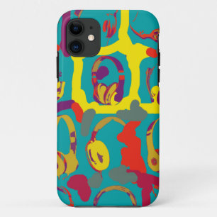 colour pop art dj headphones iPhone 11 case