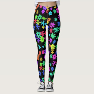 Colour Pop Cute Flowers Leggings