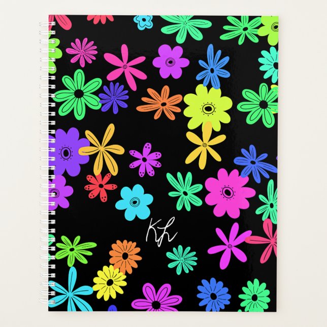Colour Pop Cute Flowers Personalised Planner (Front)