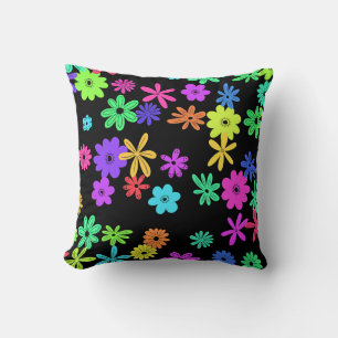Colour Pop Cute Flowers Throw Pillow