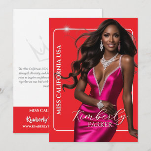 Colour Pop Cutout Pageant Autograph Printed Card