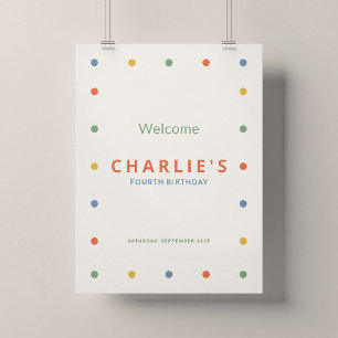 Colour Pop Dots Birthday Party 18x24 Welcome Sign