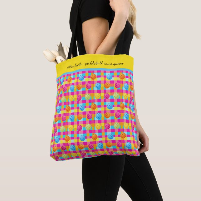 Colour Pop Dotted with Text Tote Bag (Close Up)