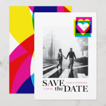 Colour Pop Flat Save The Date Card