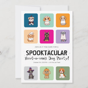 Colour Pop Modern Howl O Ween Dog Halloween Party Invitation