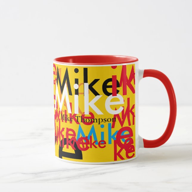 colour pop names pattern personalised mug (Right)
