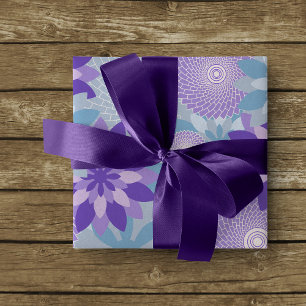 Colour Pop Purple And Blue Flowers And Mandalas Tissue Paper