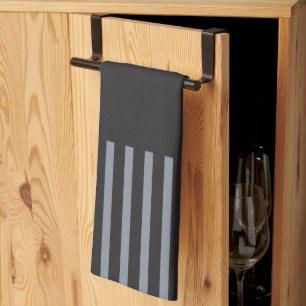 Colour Pop Stripes - Black, Grey and Cream Tea Towel