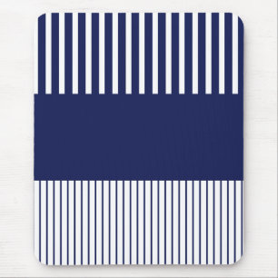 Colour Pop Stripes - Blue and White Mouse Pad