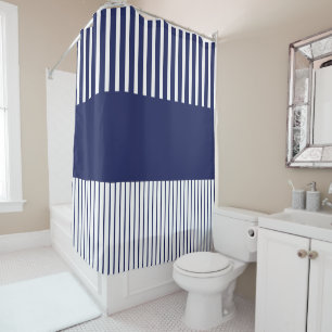 Colour Pop Stripes - Blue and White Shower Curtain