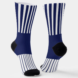 Colour Pop Stripes - Blue and White Socks