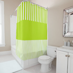 Colour Pop Stripes in Lime Green and White Shower Curtain