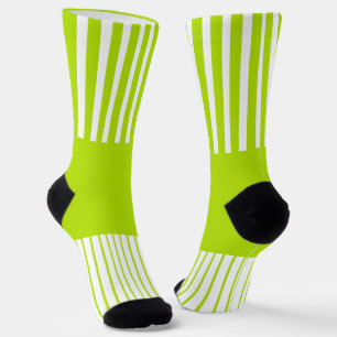 Colour Pop Stripes in Lime Green and White Socks