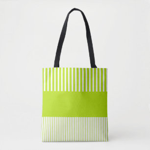 Colour Pop Stripes in Lime Green and White Tote Bag