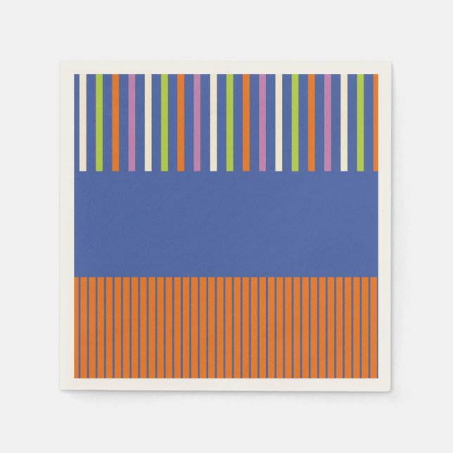 Colour Pop Stripes modern striped design Napkin (Front)