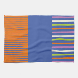 Colour Pop Stripes modern striped design Tea Towel