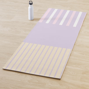 Colour Pop Stripes - Pastel Pink, Yellow & Purple Yoga Mat