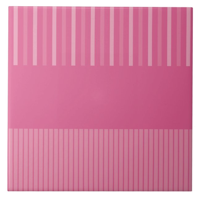 Colour Pop Stripes - Pink Ceramic Tile (Front)