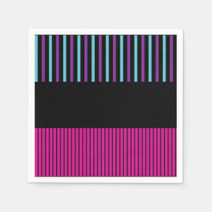 Colour Pop Stripes - Pink, Purple, Blue and Black Napkin