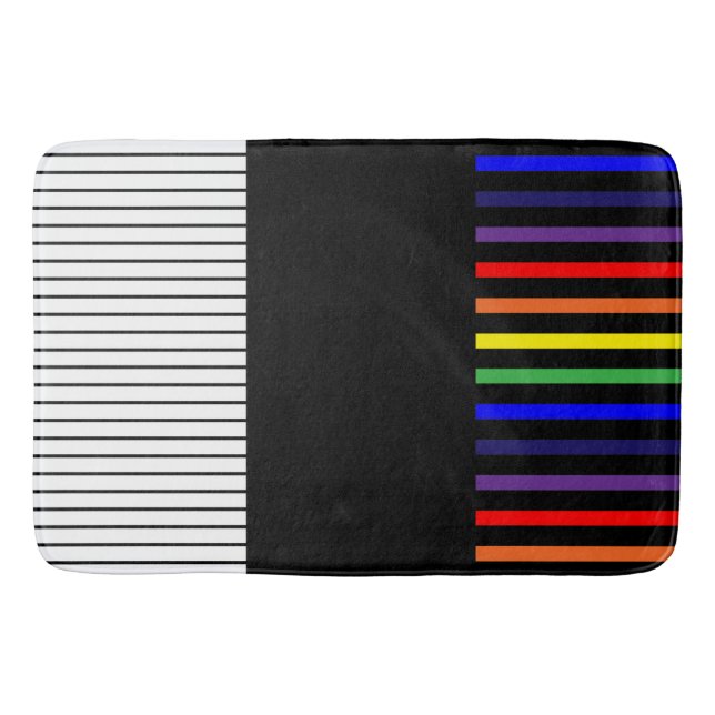 Colour Pop Stripes - Rainbow Bath Mat (Front)