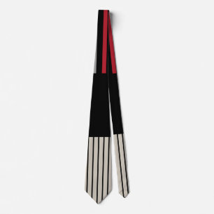 Colour Pop Stripes-Red, Grey, Black and Bone White Tie