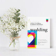 Colour Pop wedding invitation card