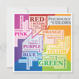Colour Psychology Word Cloud Illustration Boxes Holiday Card