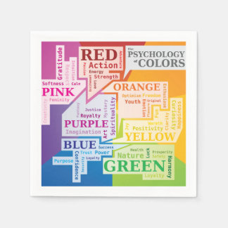 Colour Psychology Word Cloud Illustration Boxes Napkin
