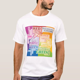 Colour Psychology Word Cloud Illustration Boxes  T-Shirt