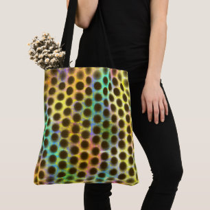Colour purse with black balls and scratches tote bag
