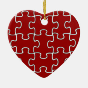 colour puzzle pieces ceramic ornament