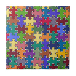 colour puzzle pieces ceramic tile
