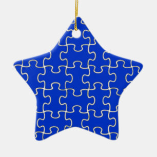 colour puzzle pieces ceramic tree decoration