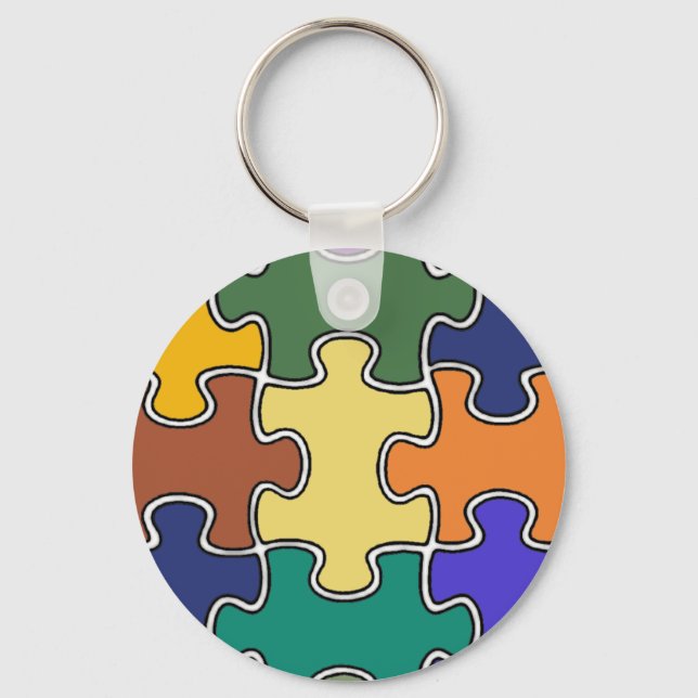 colour puzzle pieces key ring (Front)
