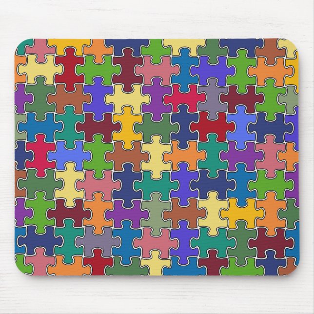 colour puzzle pieces mouse pad (Front)