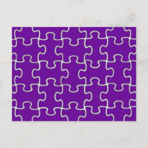 colour puzzle pieces postcard