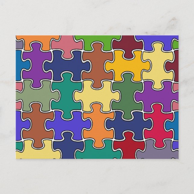 colour puzzle pieces postcard (Front)