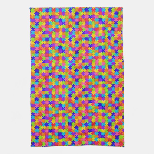 Colour Puzzles Kitchen Hand Towel (Vertical)