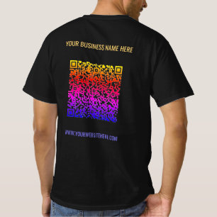 Colour QR Code Business T-Shirt with Custom Text