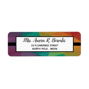 Colour Rainbow geometric design address label Return Address Label