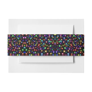 Colour Rainbow Sparkle Fireworks Invitation Belly Band