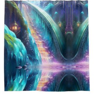 Colour Rainbow Spectrum Waterfall Staircase Shower Curtain