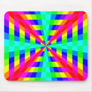 colour rainbow square tunnel mouse pad