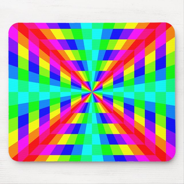 colour rainbow square tunnel mouse pad (Front)