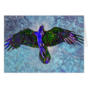 Colour Raven On Blue