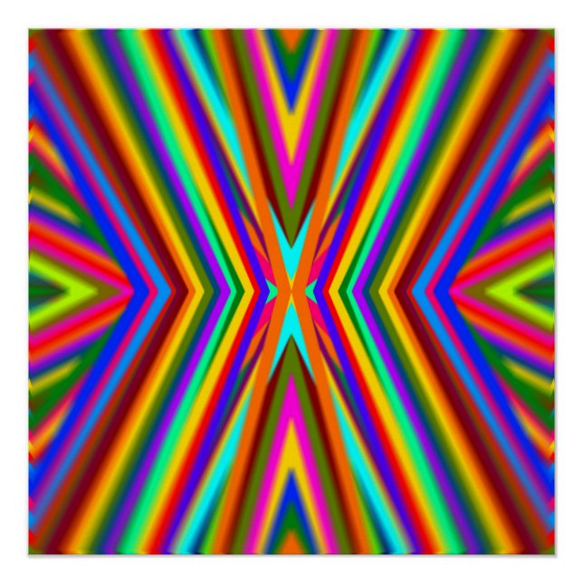 Colour Rays Rainbow Poster (Front)