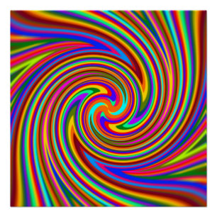 Colour Rays Swirl Rainbow Poster