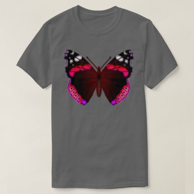 Colour red admiral butterfly T-Shirt (Design Front)
