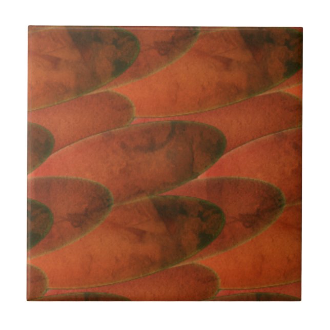 Colour red modern look art like baubles bangles    ceramic tile (Front)