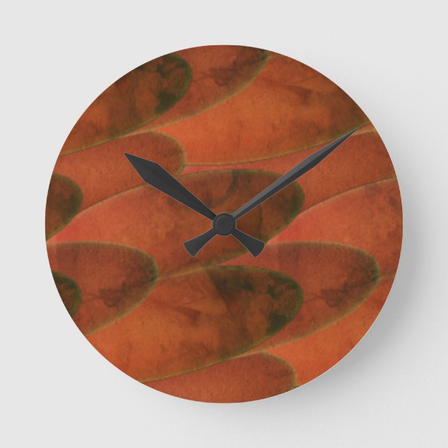 Colour red modern look art like baubles bangles    round clock (Front)